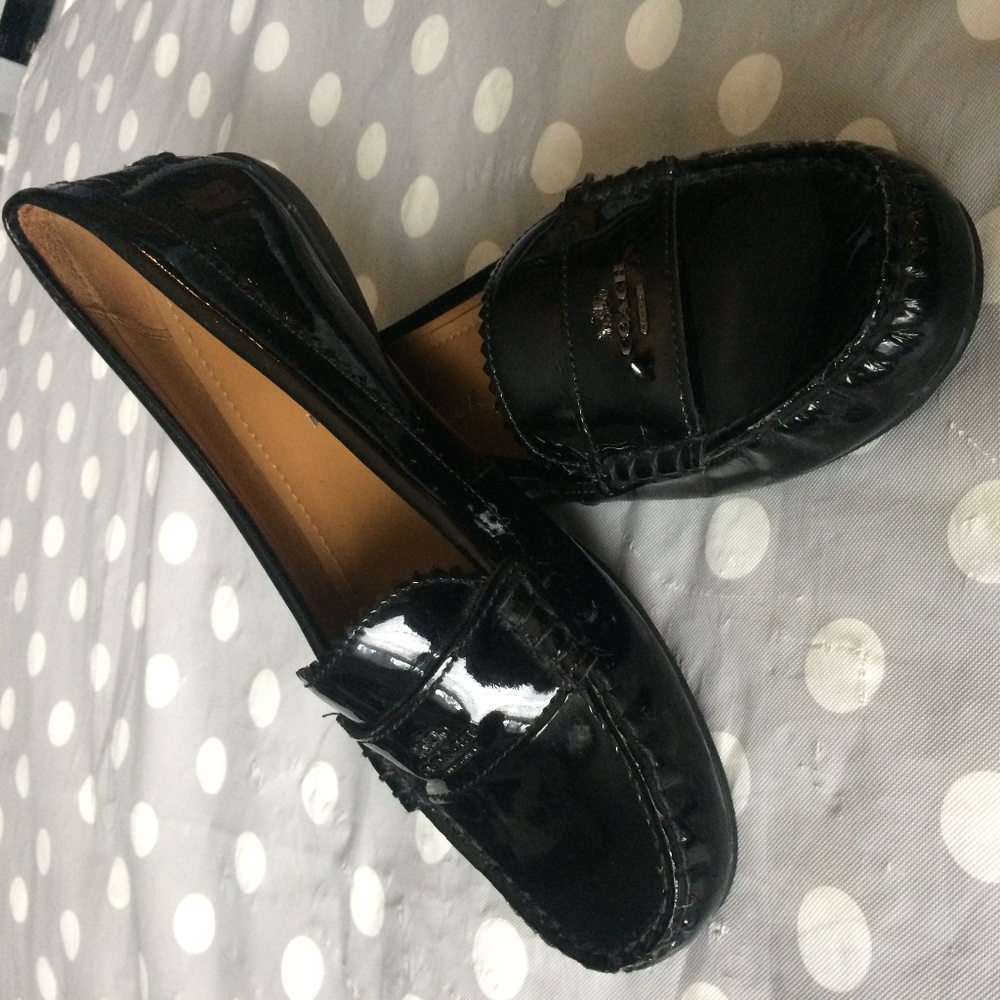 Coach Black Patent Leather Odette Loafer